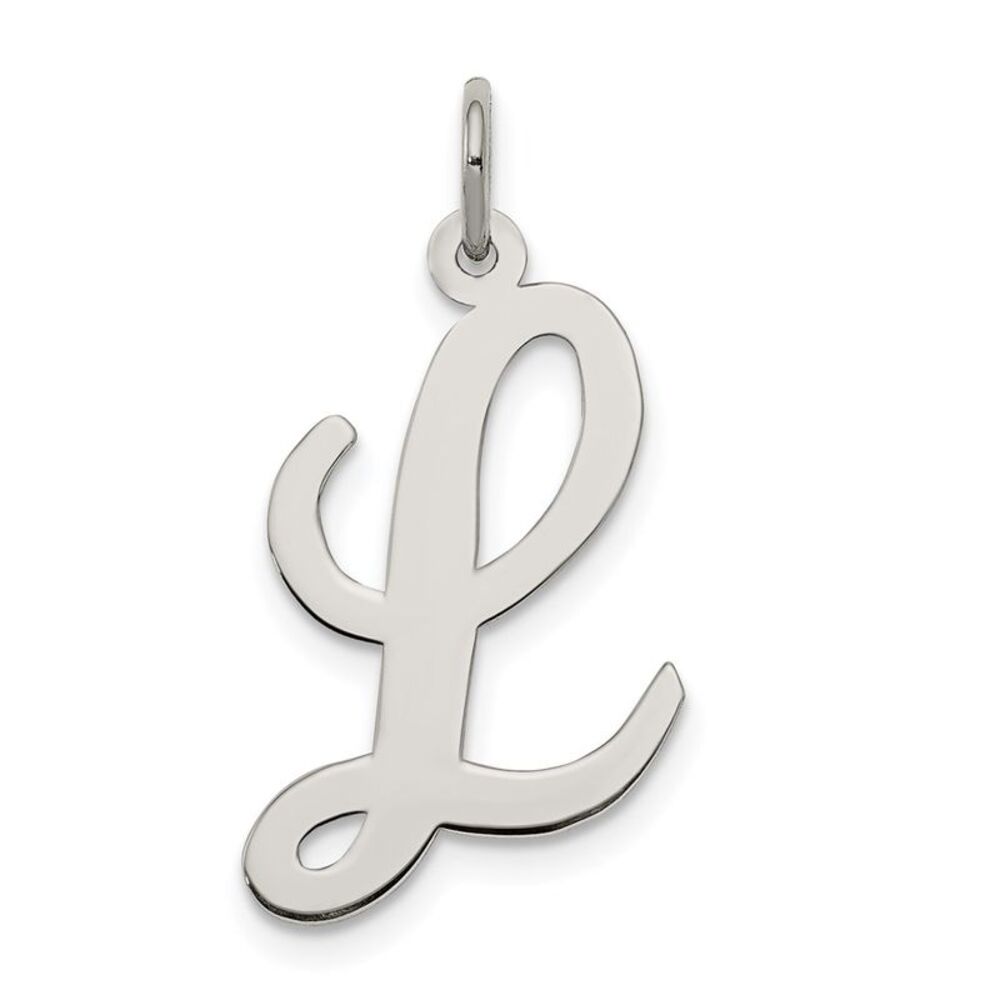 Sterling Silver Madison Collection LG Classic Script Initial L Pendant